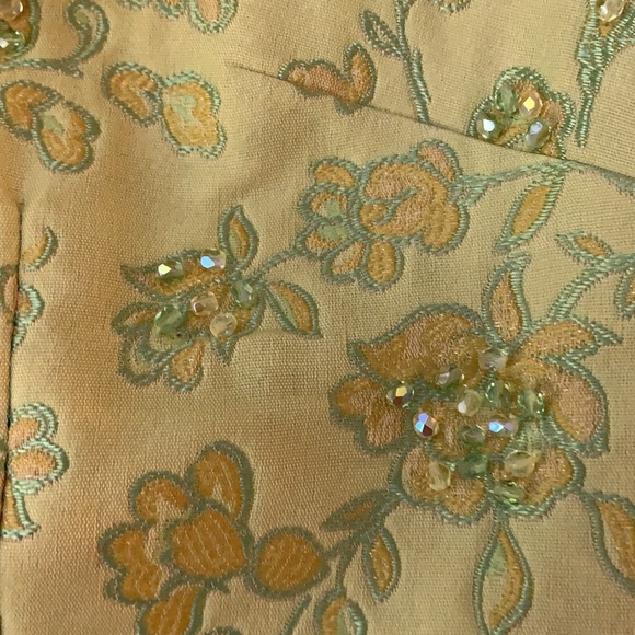 DAVID MEISTER size 2 chartreuse green embroidered dress in excellent condition - Picture 5 of 8